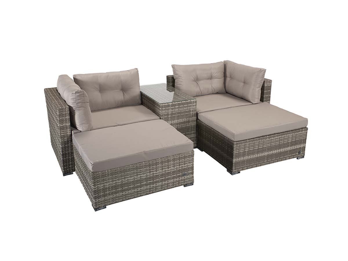 UV Treated Rattan Harper Grey Stackable Sofa Set | Sethcodoorstore