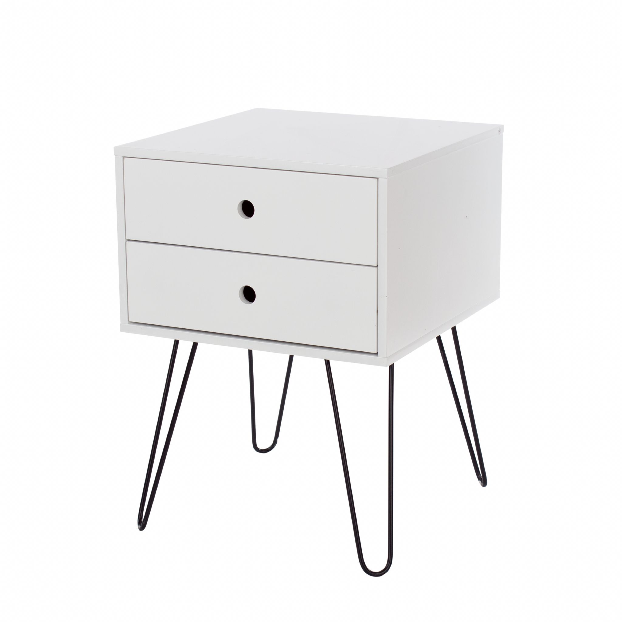 Core Products Options Telford Wood And Metal 2 Drawer Bedside Cabinet ...